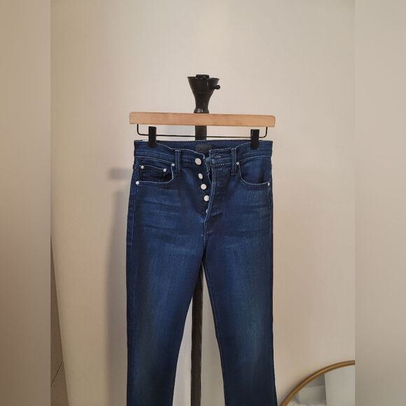MOTHER Women's Ankle & Cropped Jeans - Dark Blue - Picture 2 of 11